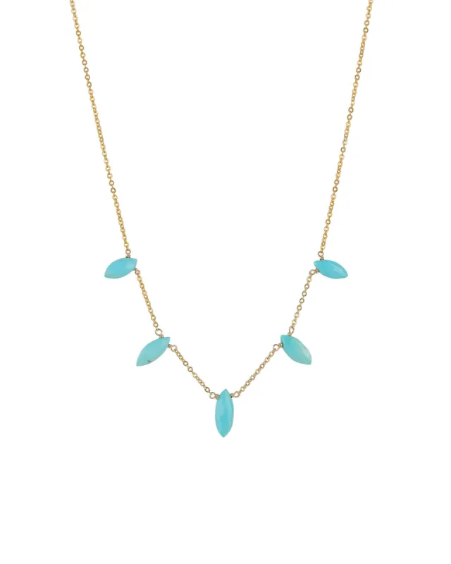 Five Marquise Stone Drop Necklace sold by Blue Ruby
