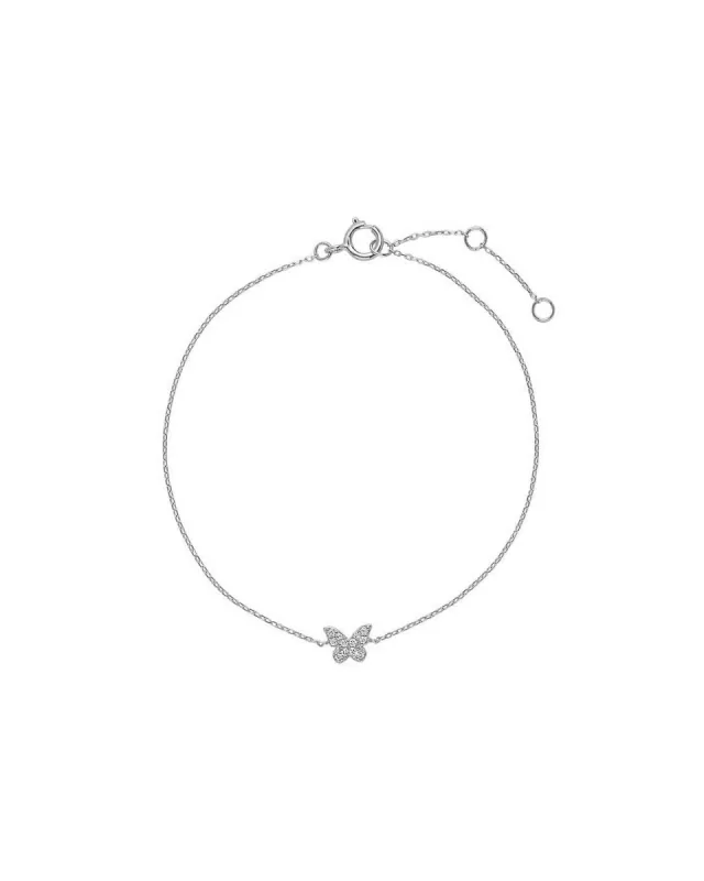Pavé CZ Butterfly Bracelet sold by Blue Ruby