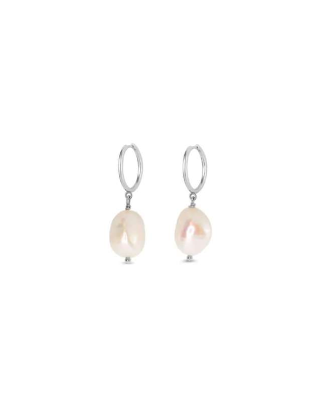Pearl Drop Huggies | 11mm sold by Blue Ruby