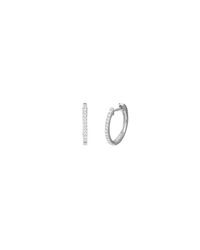 Oval Pavé Huggies | 11mm sold by Blue Ruby