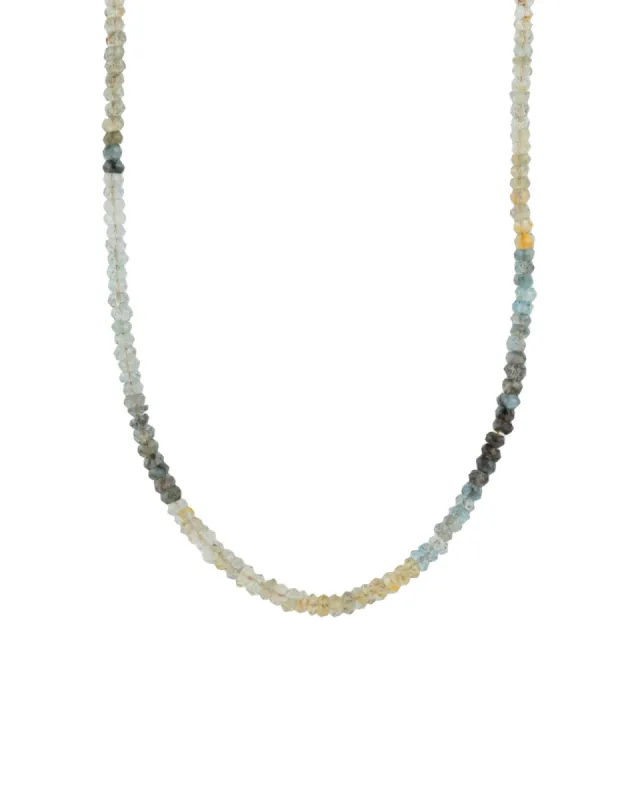 Moss Aquamarine Beaded Necklace | 4mm sold by Blue Ruby