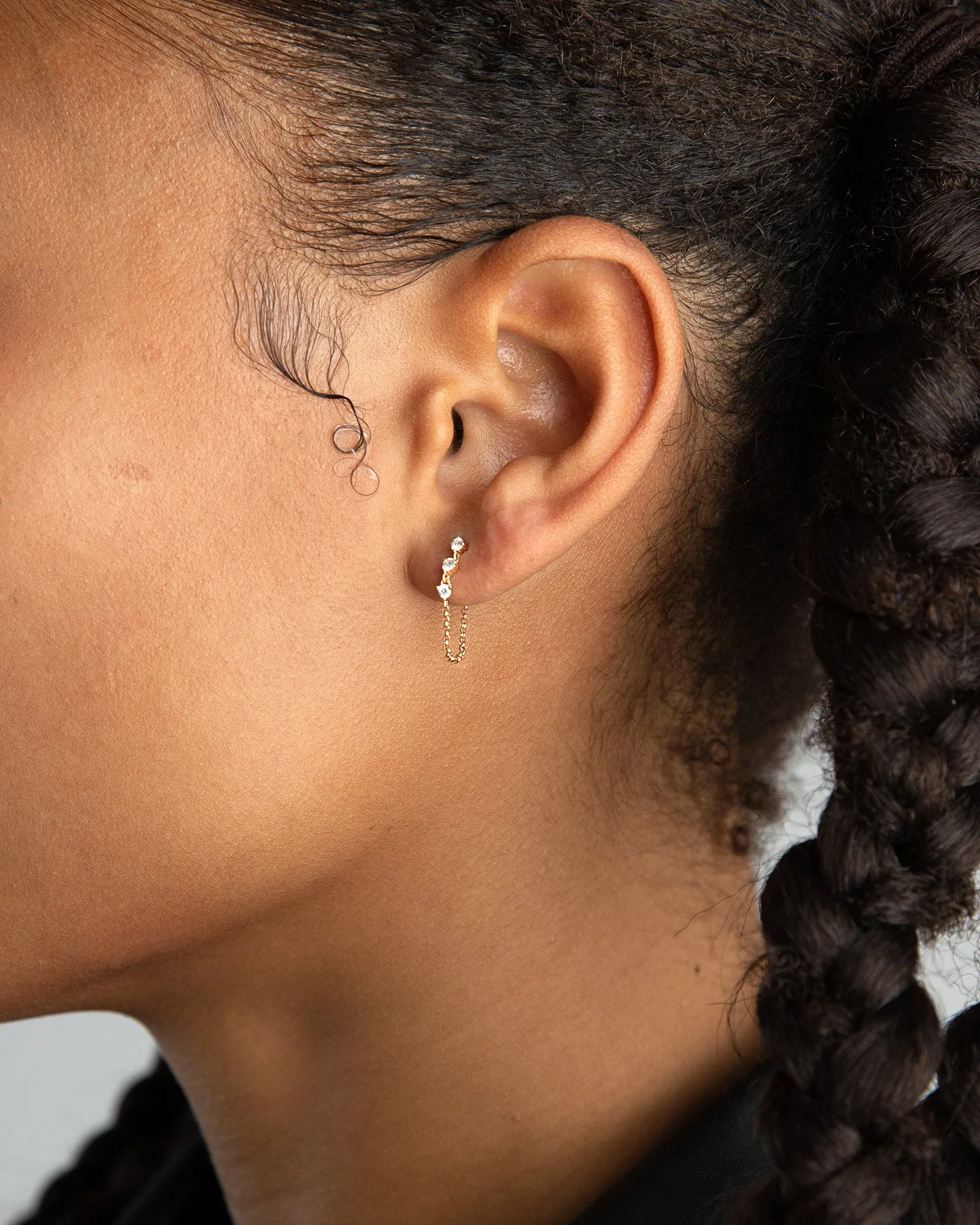 3 Diamond Chain Loop Stud sold by Blue Ruby product image thumbnail 2