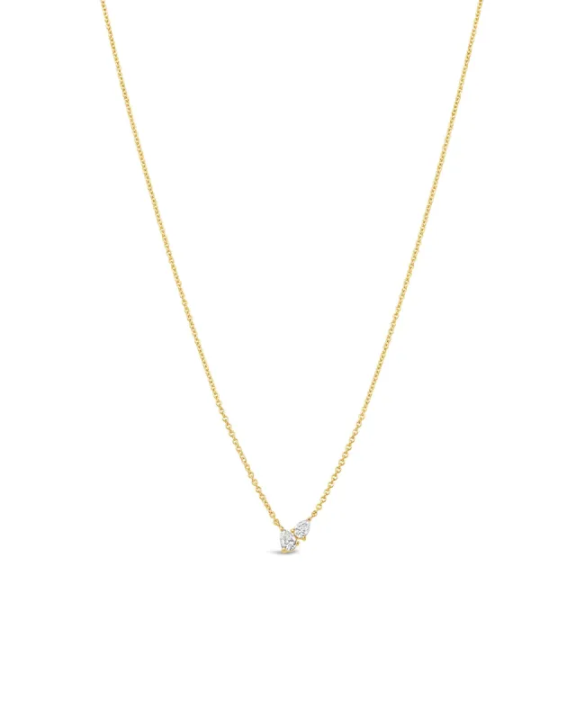 Double Teardrop Diamond Necklace sold by Blue Ruby