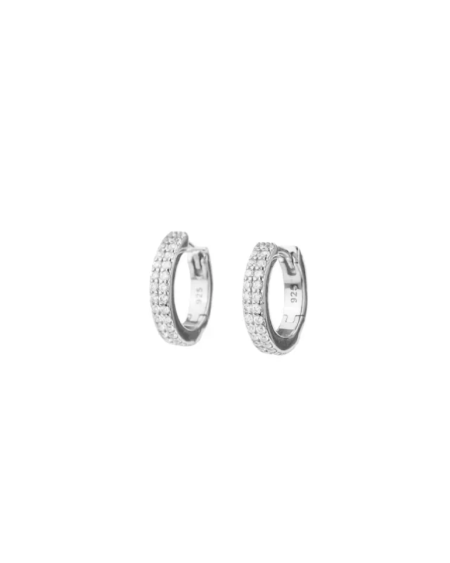 Two Row CZ Huggies | 14.5mm sold by Blue Ruby