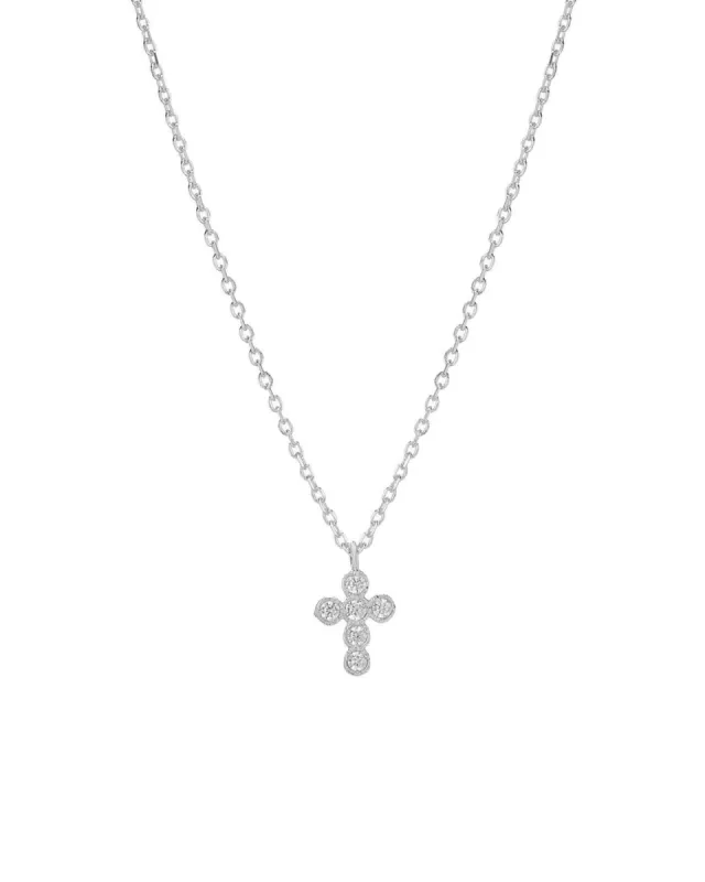 Cross Bezel CZ Necklace sold by Blue Ruby