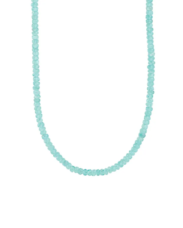 Apatite Beaded Paperclip Necklace | 4mm sold by Blue Ruby