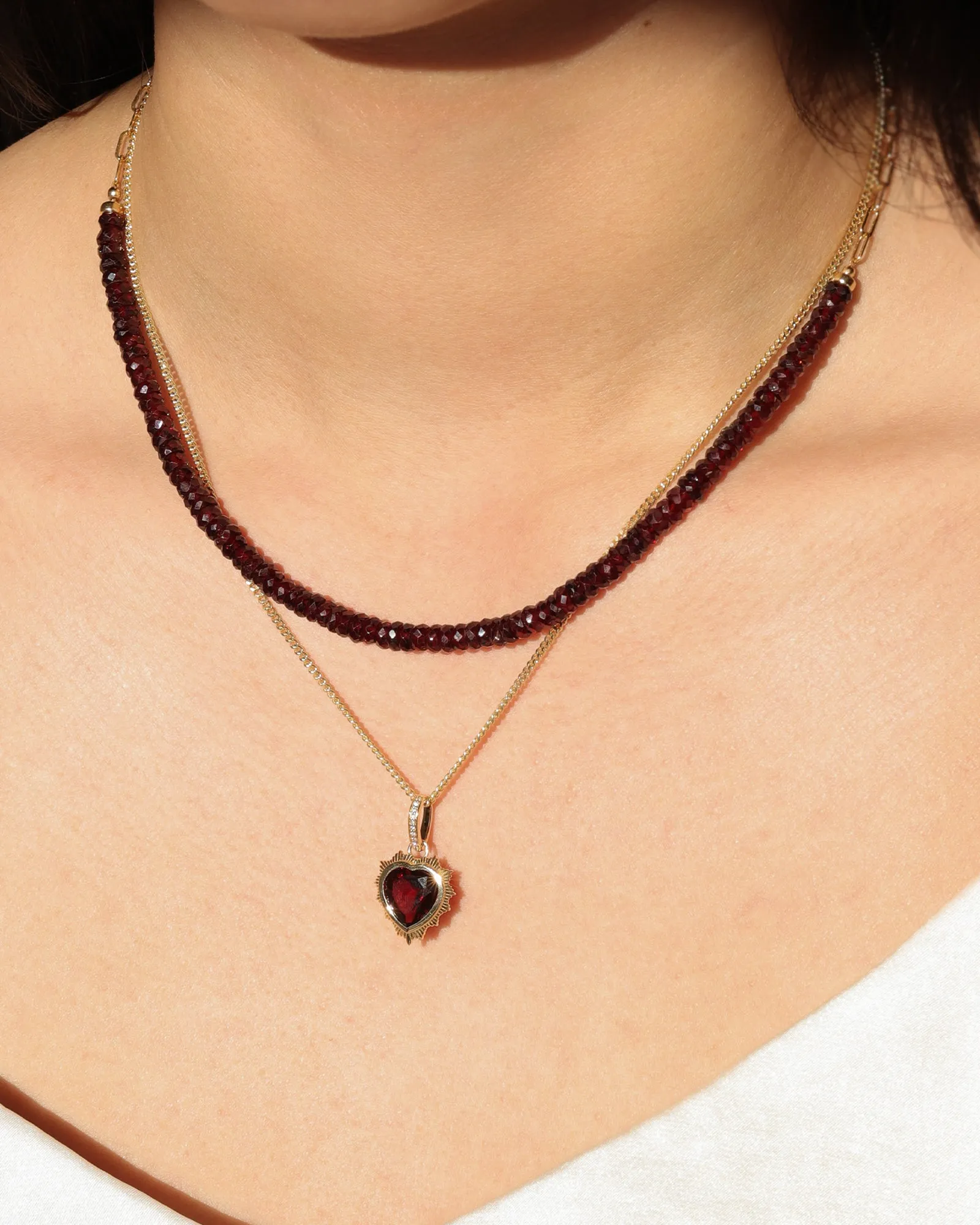 Garnet Paperclip Necklace | 5mm sold by Blue Ruby product image thumbnail 2