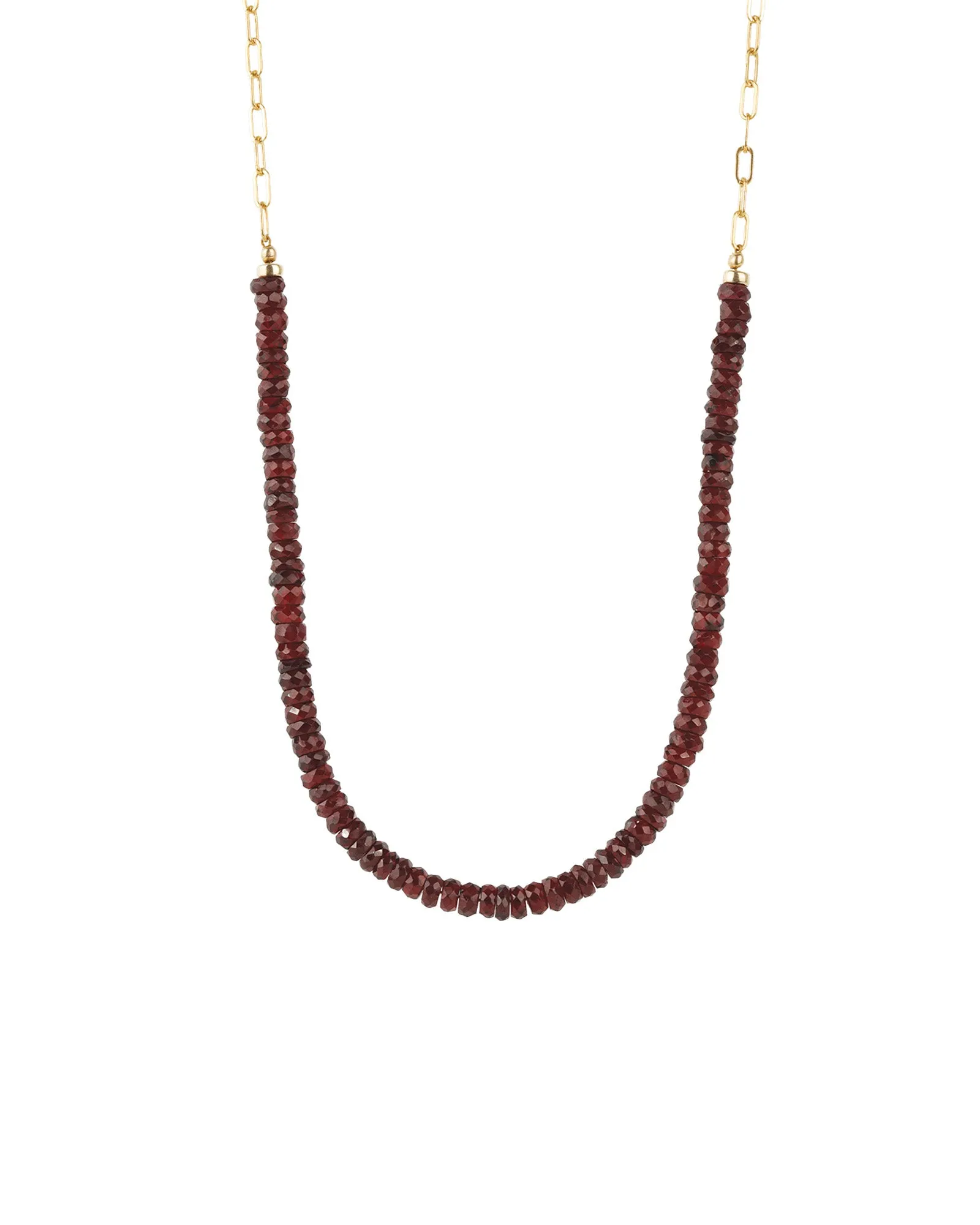 Garnet Paperclip Necklace | 5mm sold by Blue Ruby product image thumbnail 3