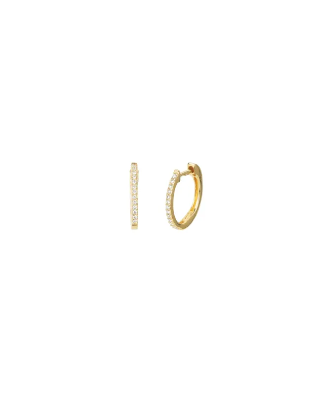 Oval Pavé Huggies | 11mm sold by Blue Ruby