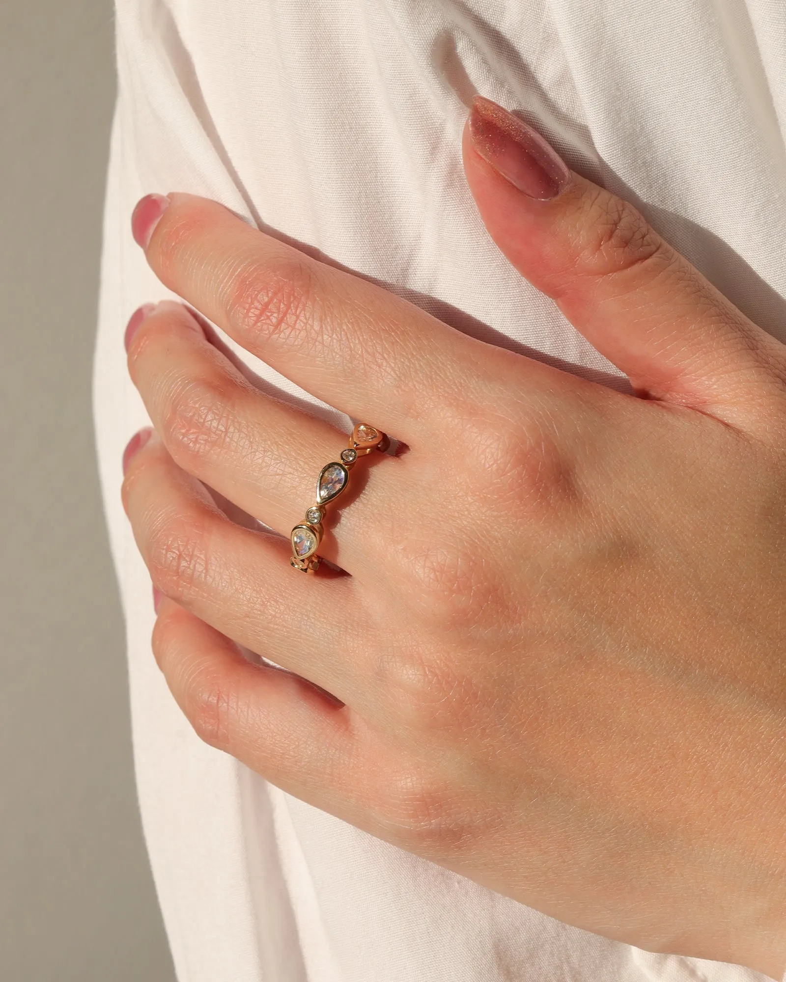 Teardrop Round Bezel Eternity Ring sold by Blue Ruby product image thumbnail 2