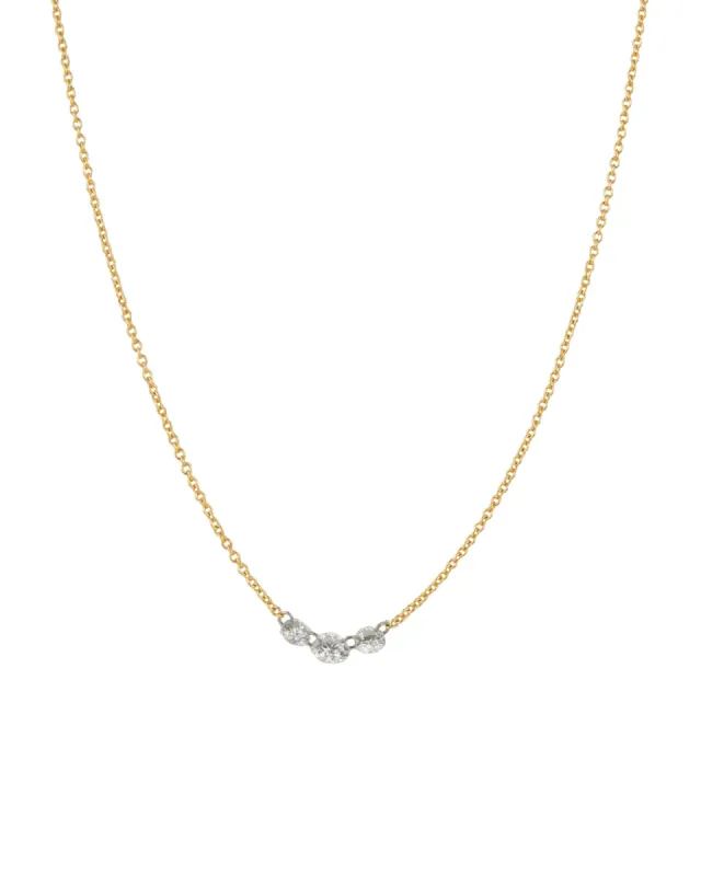 Three Gradual Diamond Floating Necklace sold by Blue Ruby