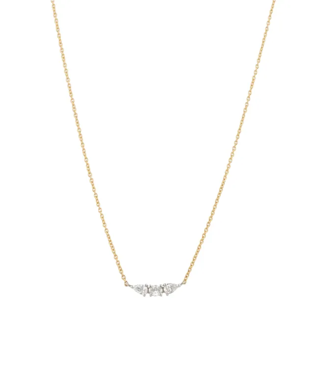 Three Diamond Cluster Necklace sold by Blue Ruby