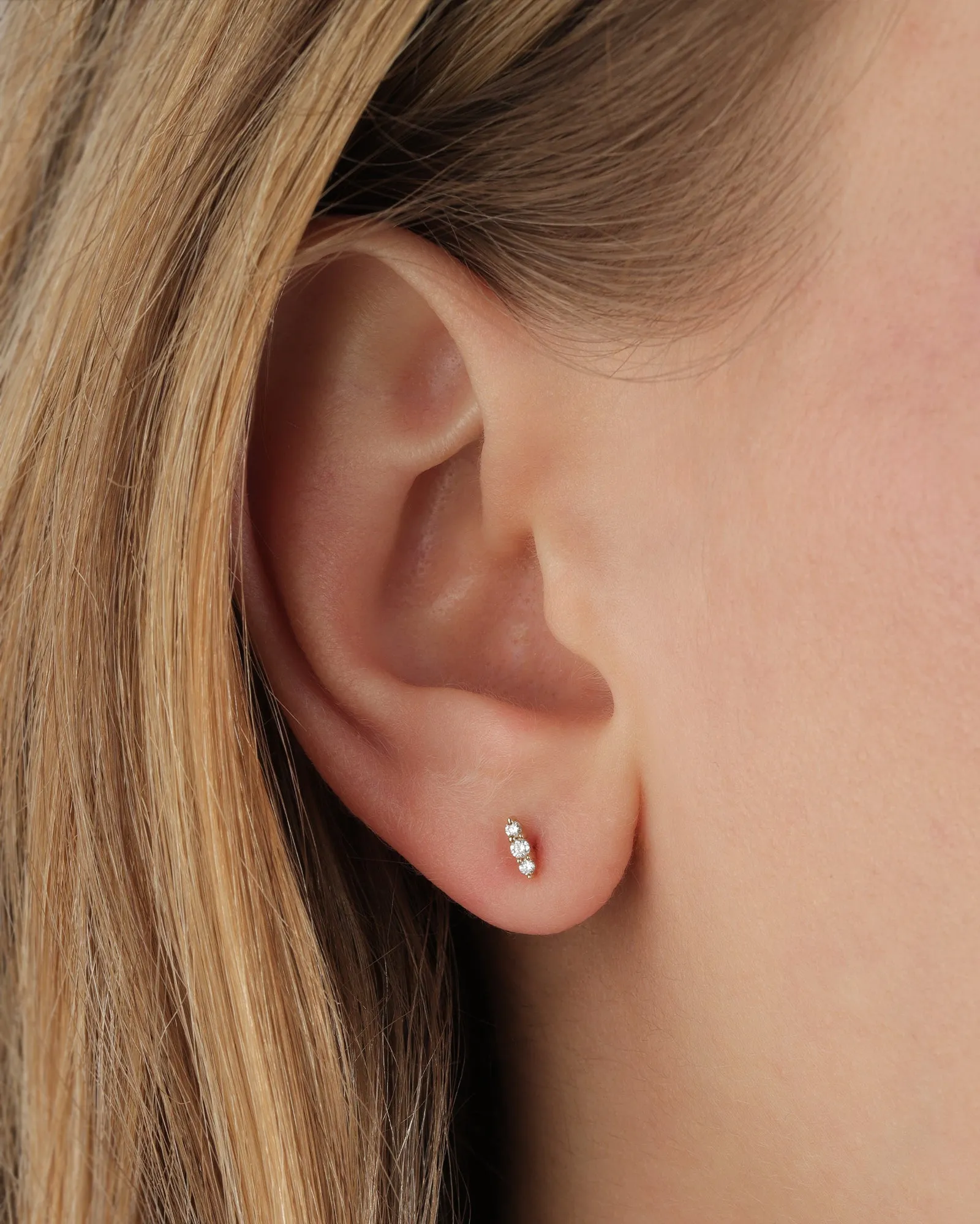 Three Diamond Row Studs sold by Blue Ruby product image thumbnail 2