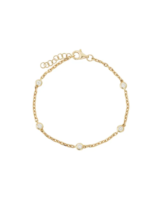 Bezel Diamond Station Bracelet sold by Blue Ruby