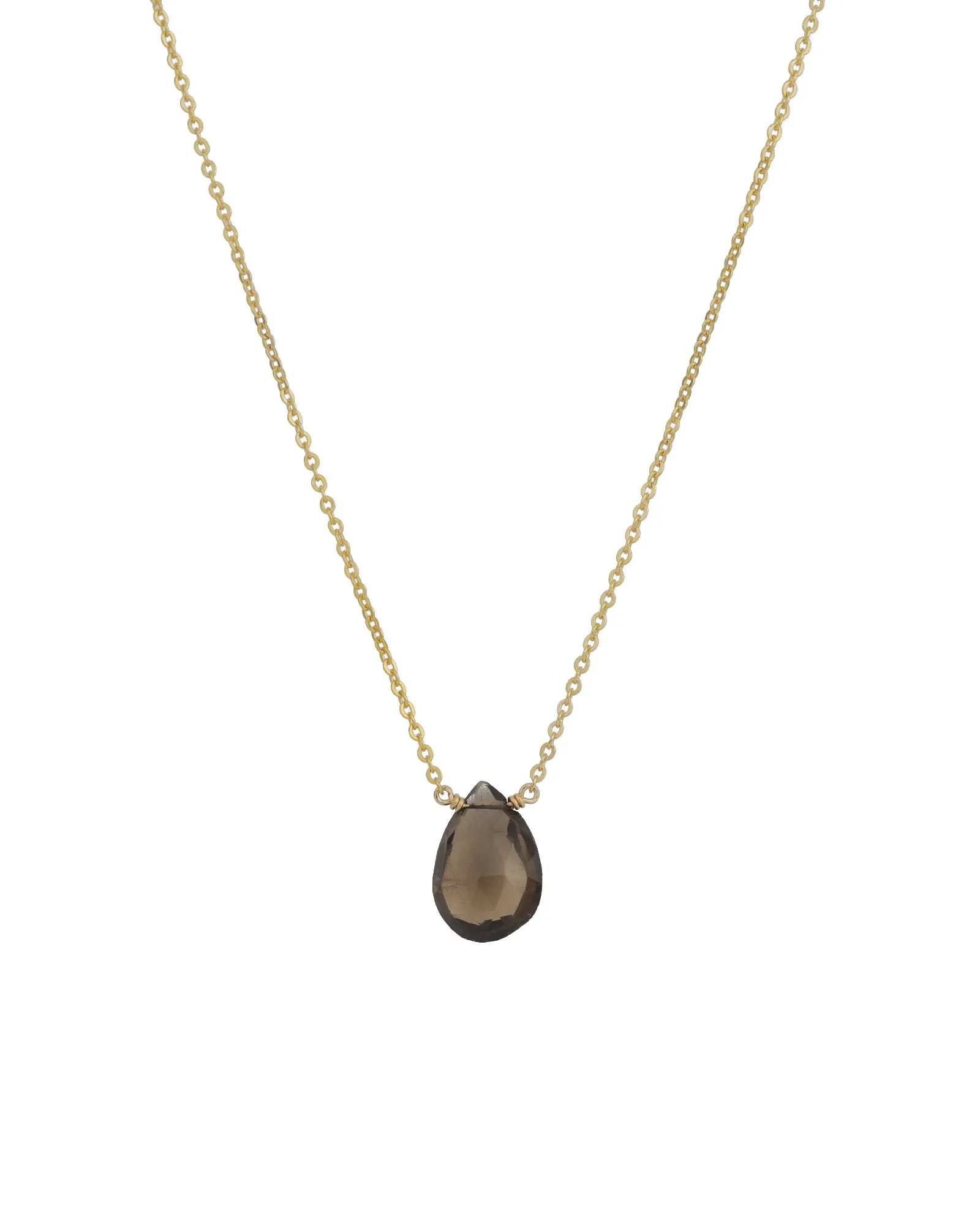 Smoky Topaz Pear Cable Chain Necklace sold by Blue Ruby