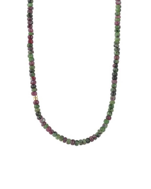 Ruby Zoisite Beaded Necklace | 4mm sold by Blue Ruby