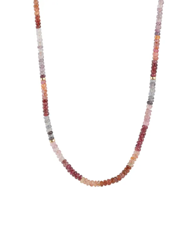 Mixed Spinel Beaded Necklace | 3mm sold by Blue Ruby