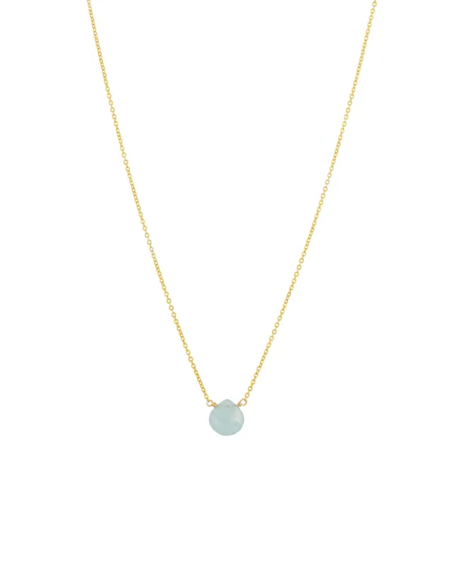 Aquamarine Heart Cable Chain Necklace sold by Blue Ruby