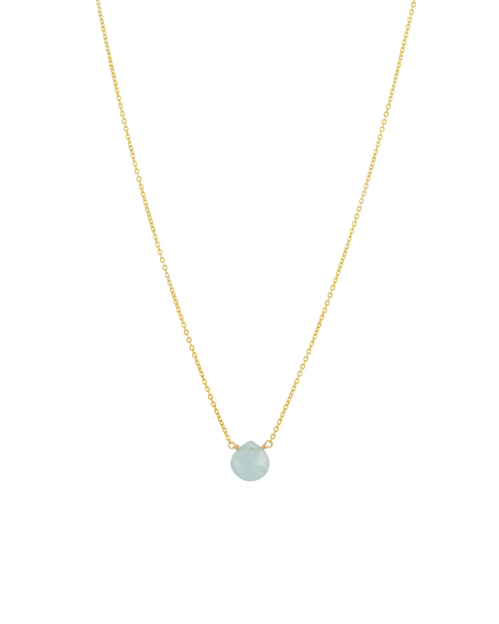 Aquamarine Heart Cable Chain Necklace sold by Blue Ruby