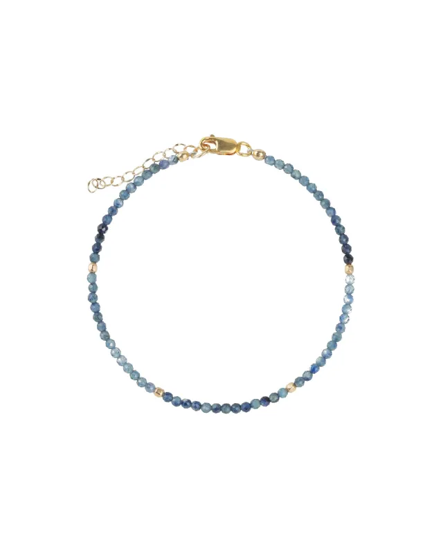 Blue Sapphire Beaded Bracelet | 2.5mm sold by Blue Ruby