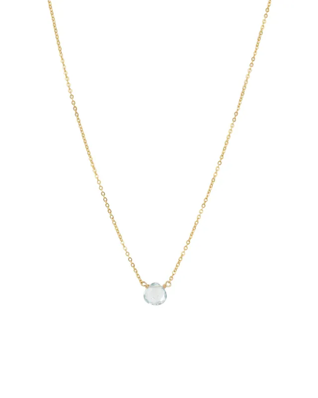 Blue Topaz Heart Cable Chain Necklace sold by Blue Ruby