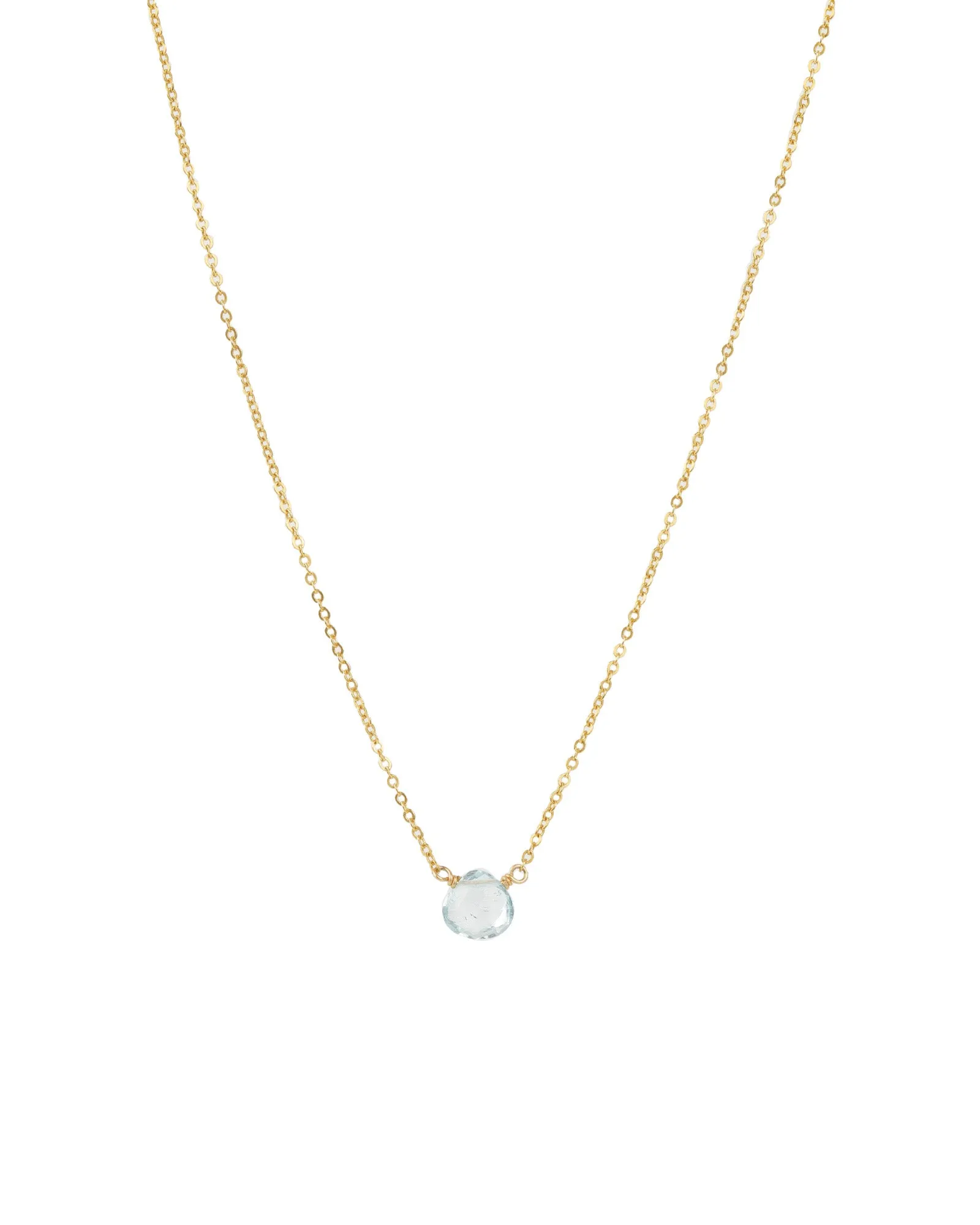 Blue Topaz Heart Cable Chain Necklace sold by Blue Ruby