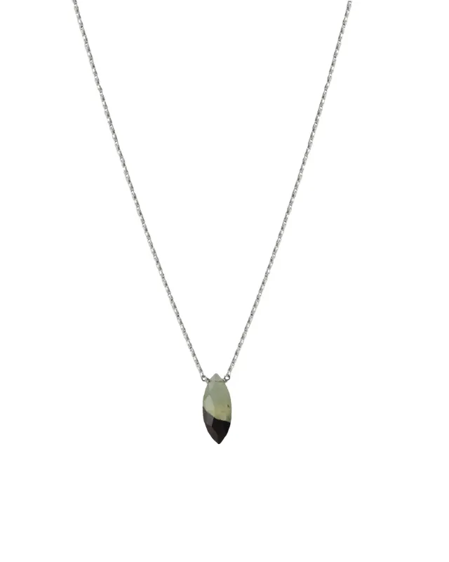 Prehnite Marquise Box Chain Necklace sold by Blue Ruby