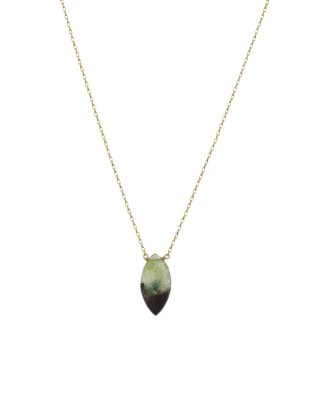Prehnite Marquise Box Chain Necklace sold by Blue Ruby