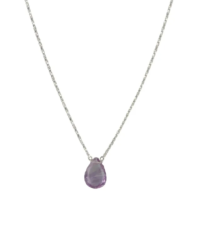 Amethyst Pear Box Chain Necklace sold by Blue Ruby