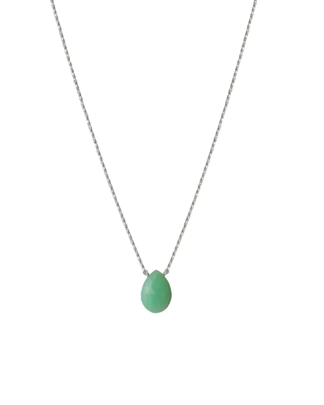 Chrysoprase Pear Box Chain Necklace sold by Blue Ruby