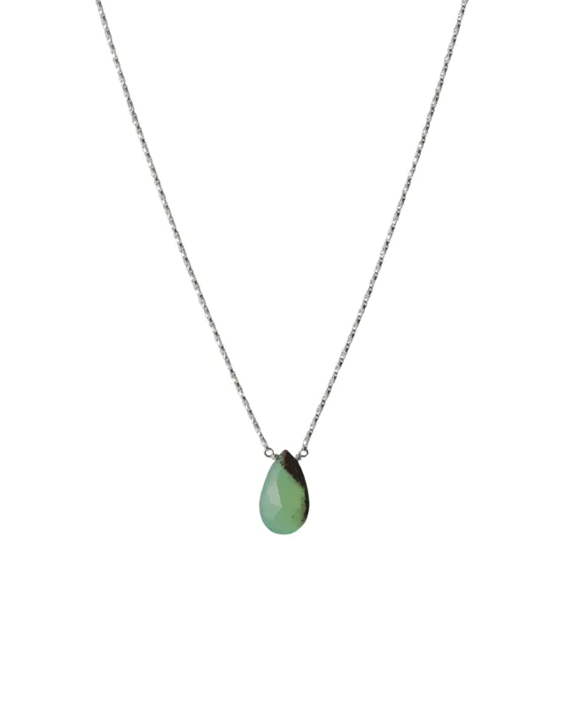Chrysoprase Pear Box Chain Necklace sold by Blue Ruby
