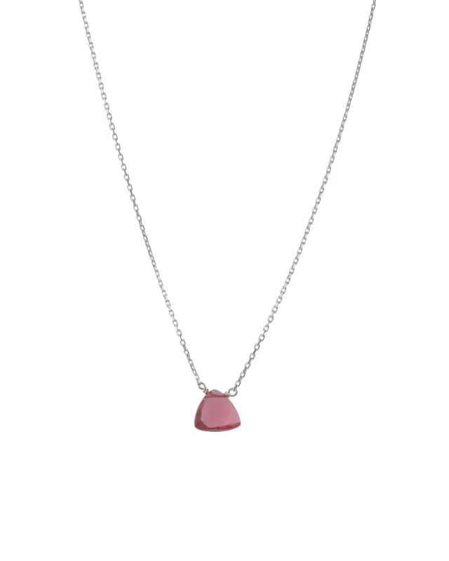 Pink Quartz Trillion Cable Chain Necklace sold by Blue Ruby