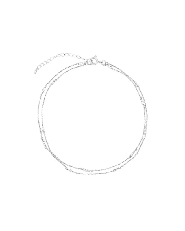 Two Row Pearl Station Anklet sold by Blue Ruby