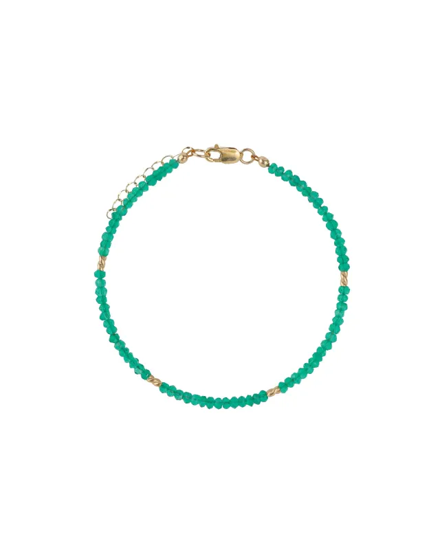 Green Agate Twist Bead Bracelet | 2.5mm sold by Blue Ruby