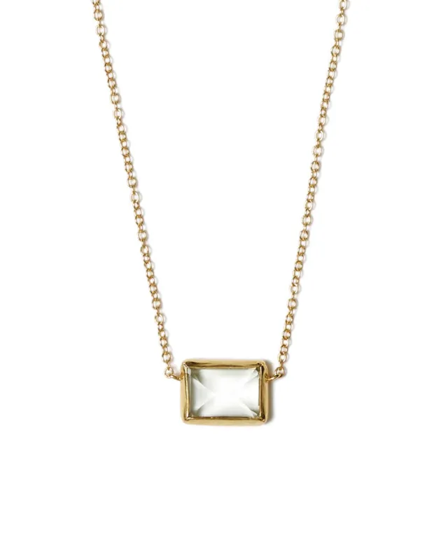 Faceted Green Amethyst Rectangle Necklace sold by Blue Ruby