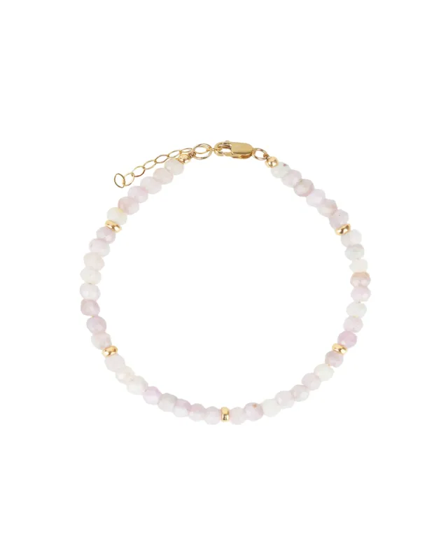 Kunzite Beaded Bracelet | 4mm sold by Blue Ruby
