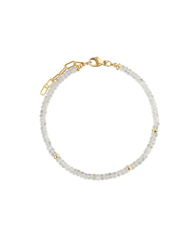 Rainbow Moonstone Beaded Bracelet | 3mm sold by Blue Ruby