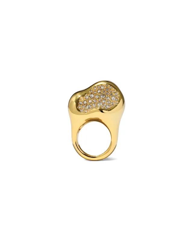 Solanales Silver Crystal Pebble Ring sold by Blue Ruby