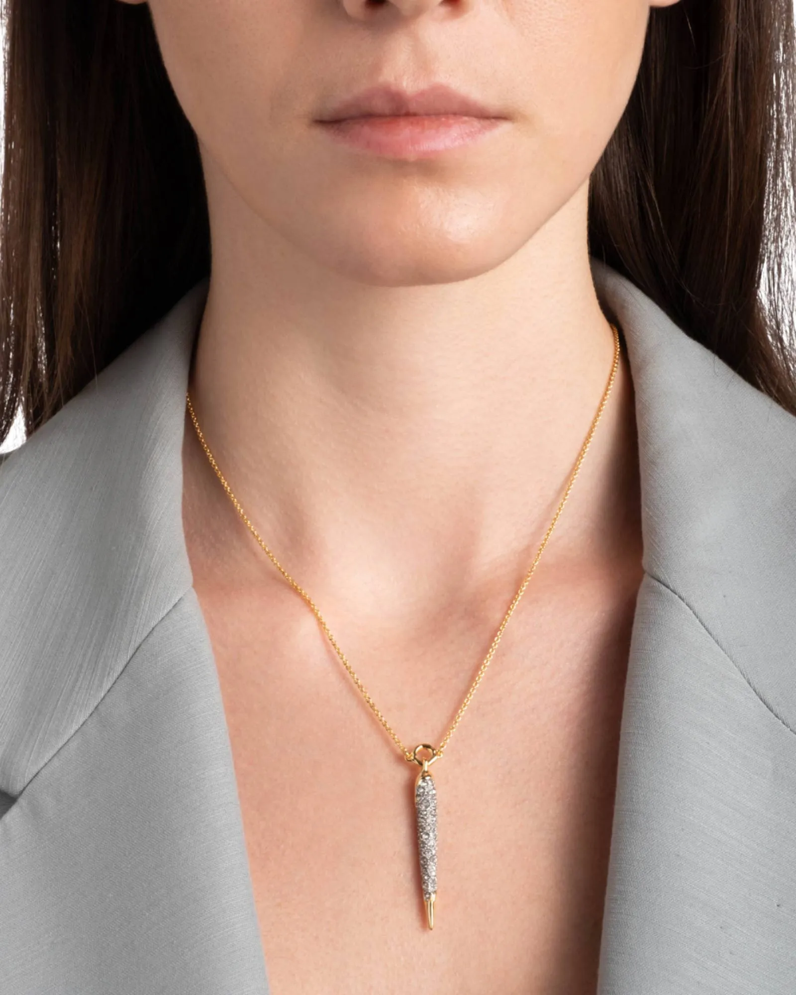 Solanales Gold Crystal Spear Necklace sold by Blue Ruby product image thumbnail 2