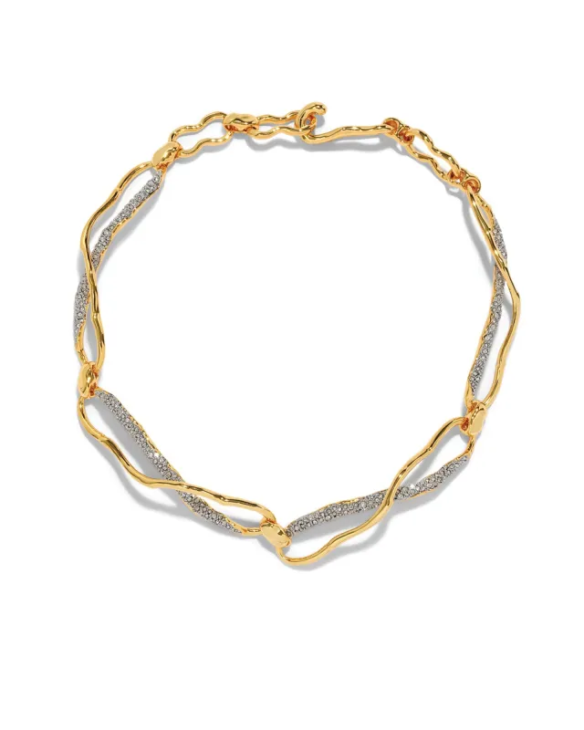 Solanales Gold Crystal Infinity Link Necklace sold by Blue Ruby