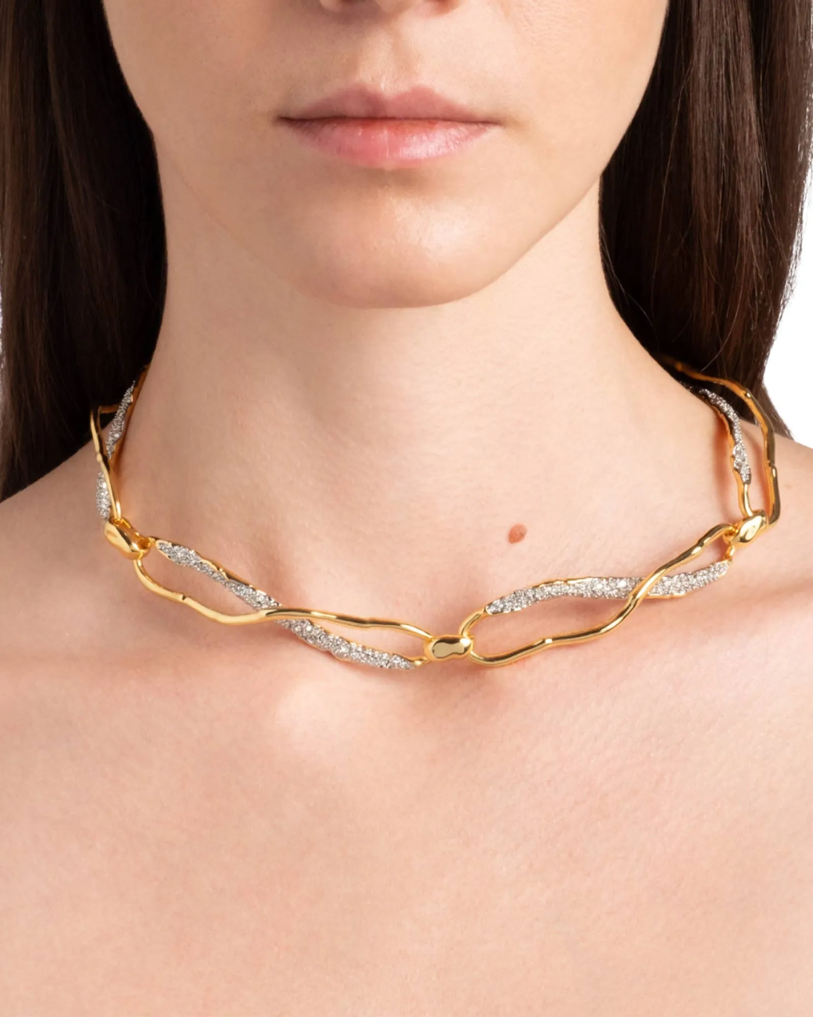 Solanales Gold Crystal Infinity Link Necklace sold by Blue Ruby product image thumbnail 2