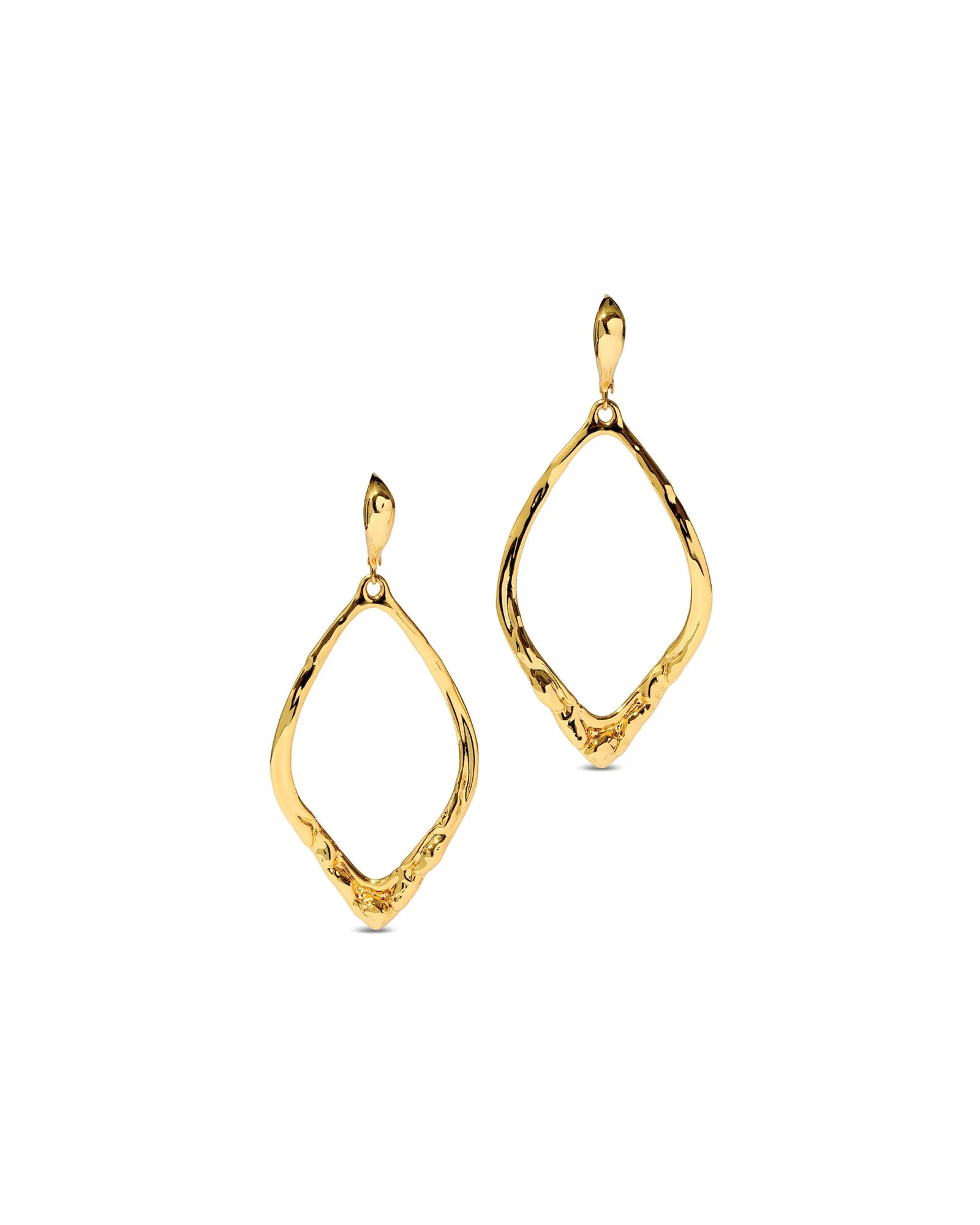 Brut Gold Open Oval Leverback Earrings sold by Blue Ruby