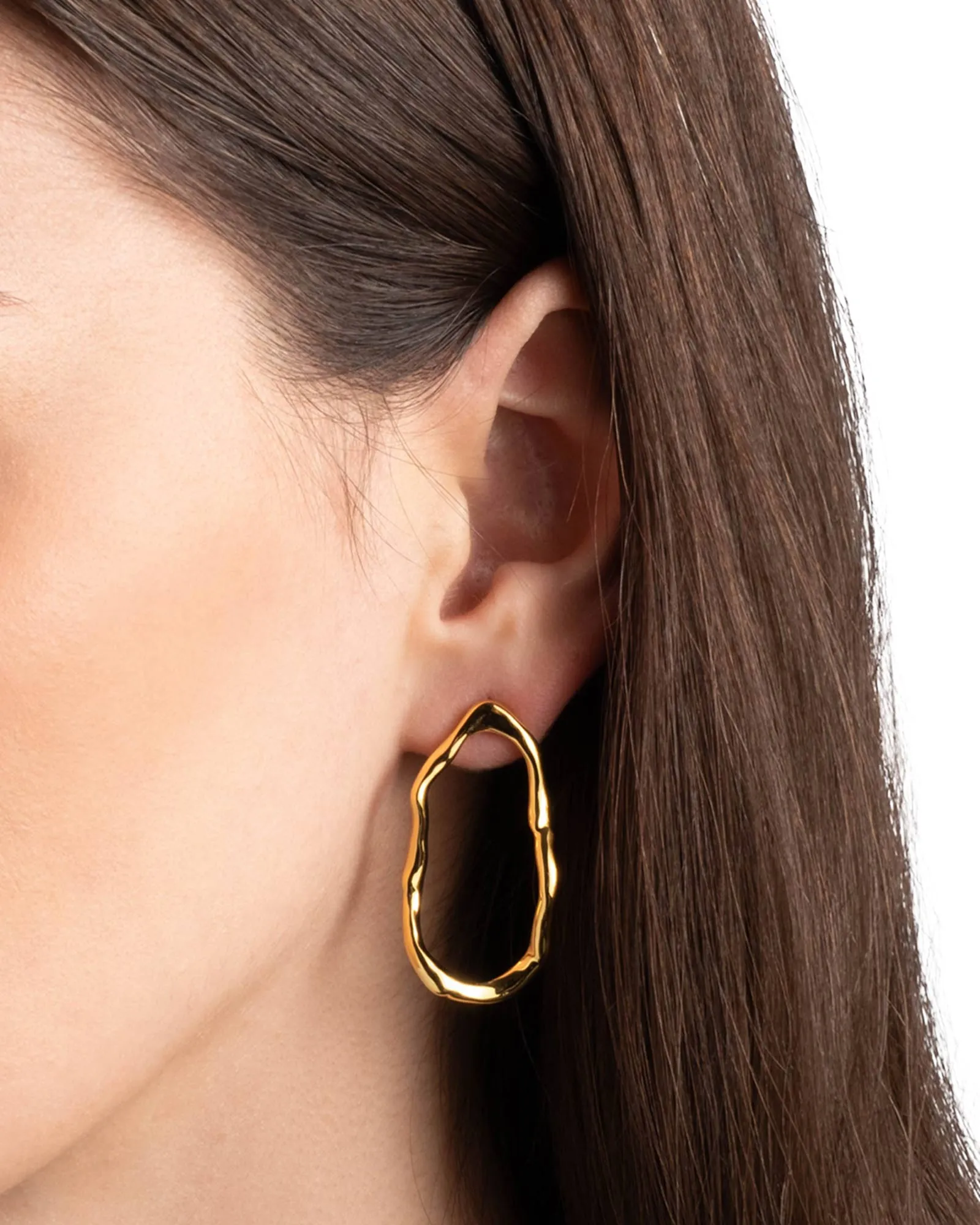 Brut Gold Open Oval Post Earrings sold by Blue Ruby product image thumbnail 2