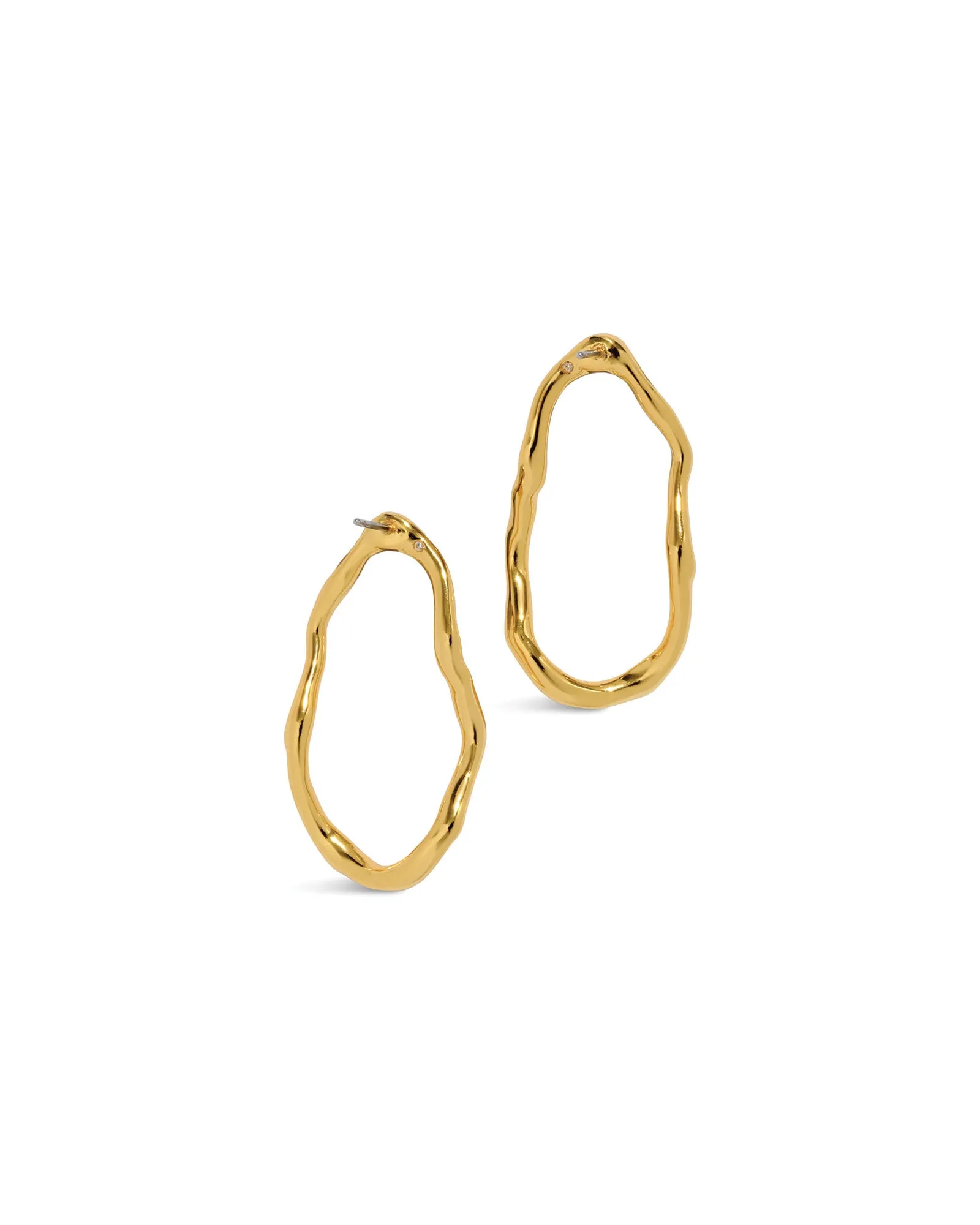 Brut Gold Open Oval Post Earrings sold by Blue Ruby product image thumbnail 3