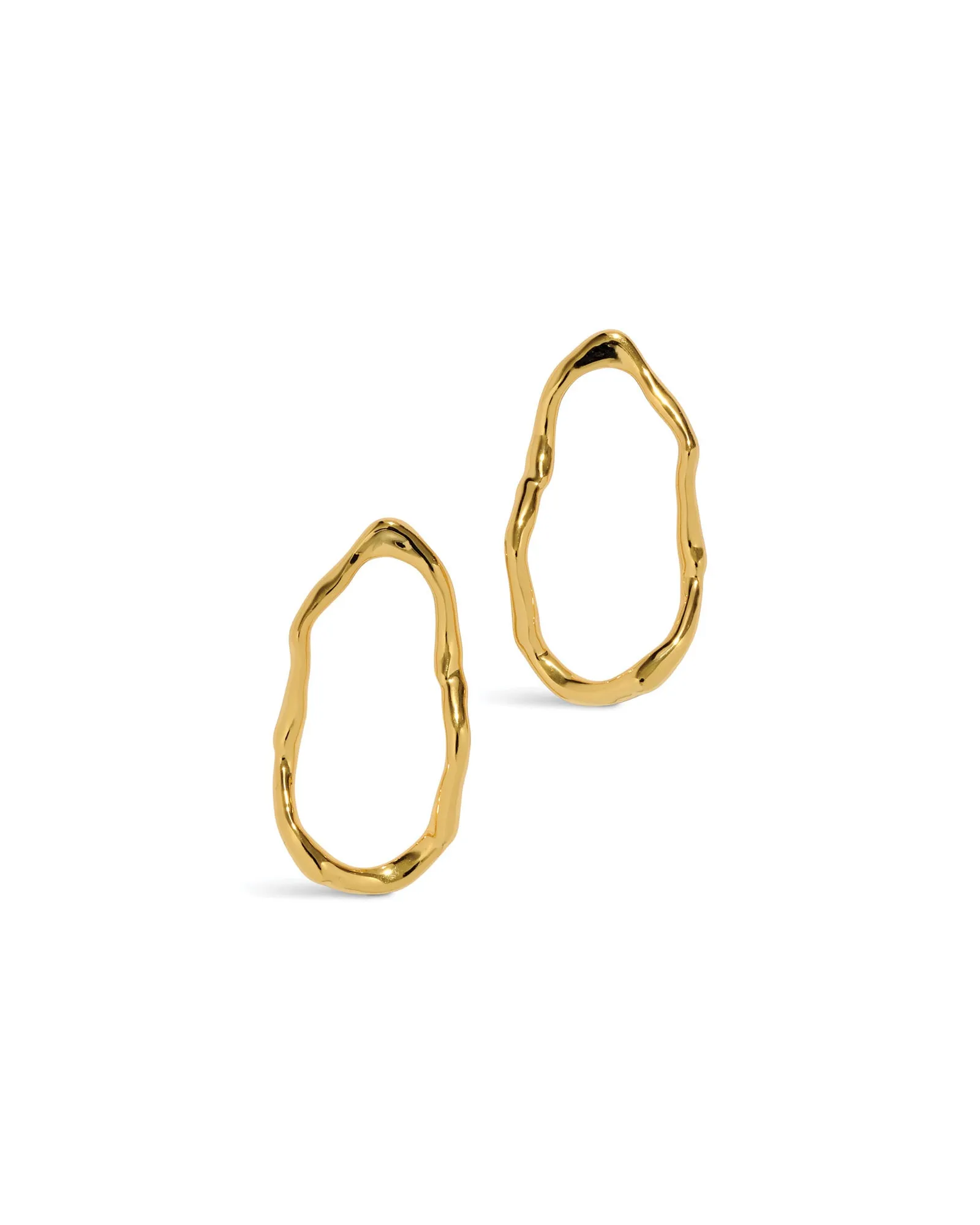 Brut Gold Open Oval Post Earrings sold by Blue Ruby