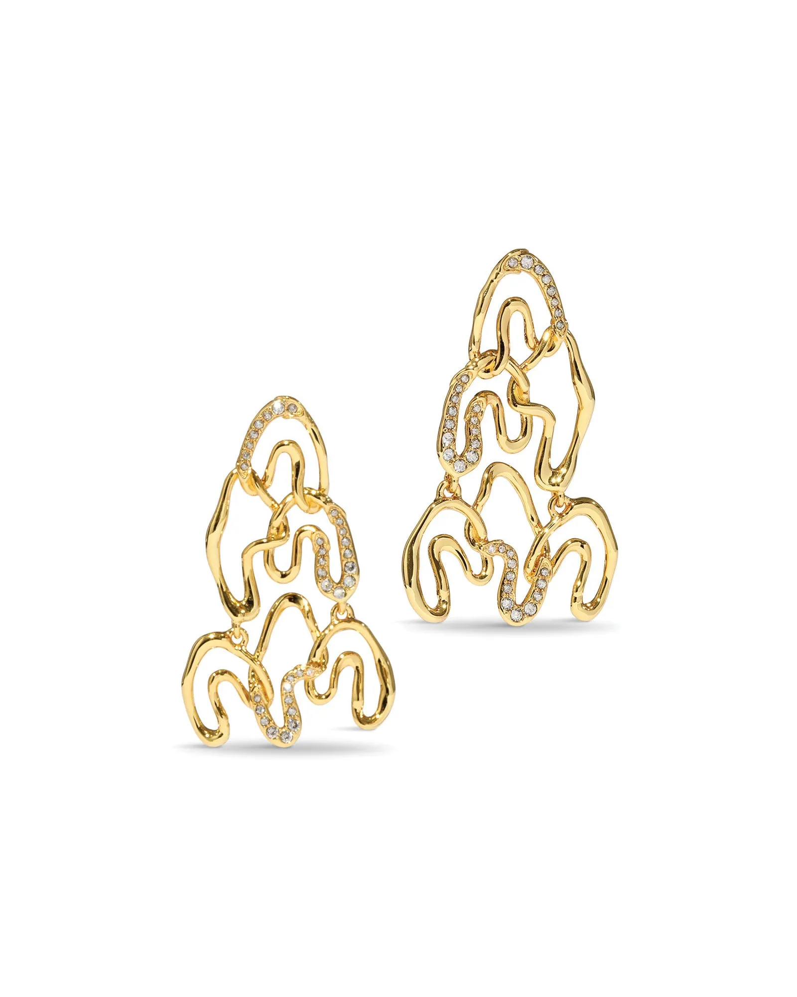 Solanales Gold Crystal Chandelier Earrings sold by Blue Ruby