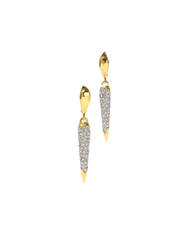 Solanales Gold Crystal Spear Leverback Earrings sold by Blue Ruby