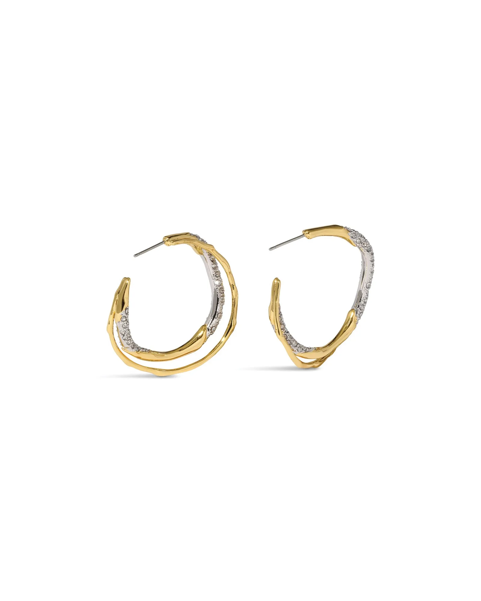 Solanales Gold Crystal Twist Hoop Earrings sold by Blue Ruby product image thumbnail 3