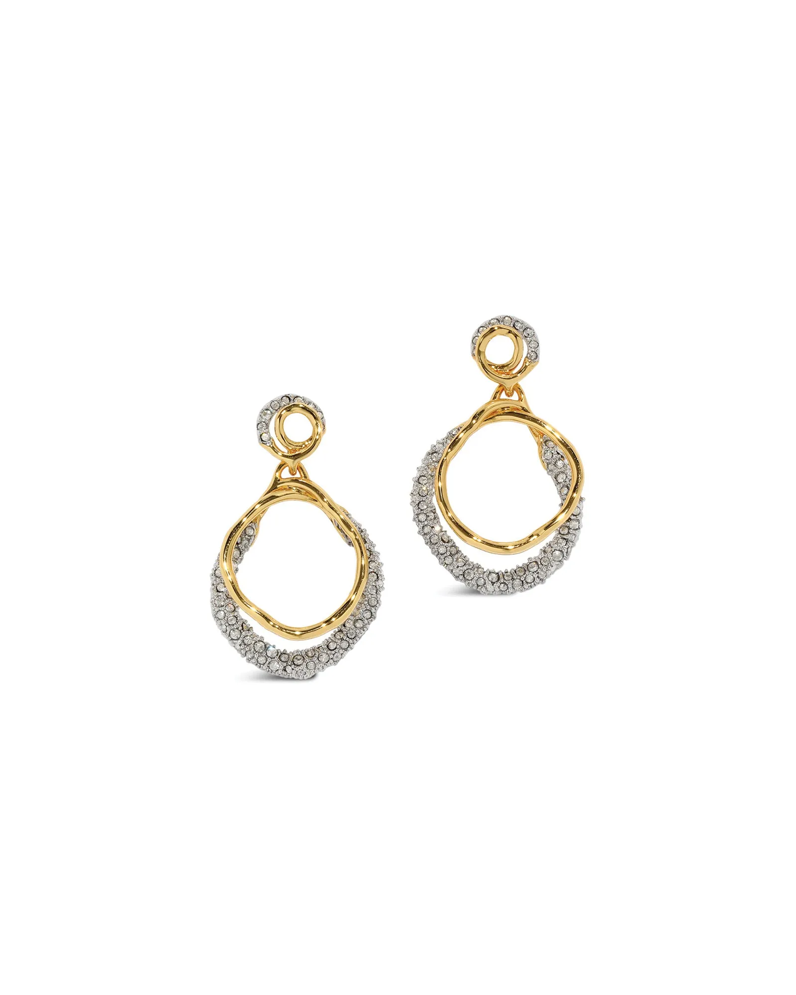 Solanales Gold Crystal Orbit Drop Post Earrings sold by Blue Ruby