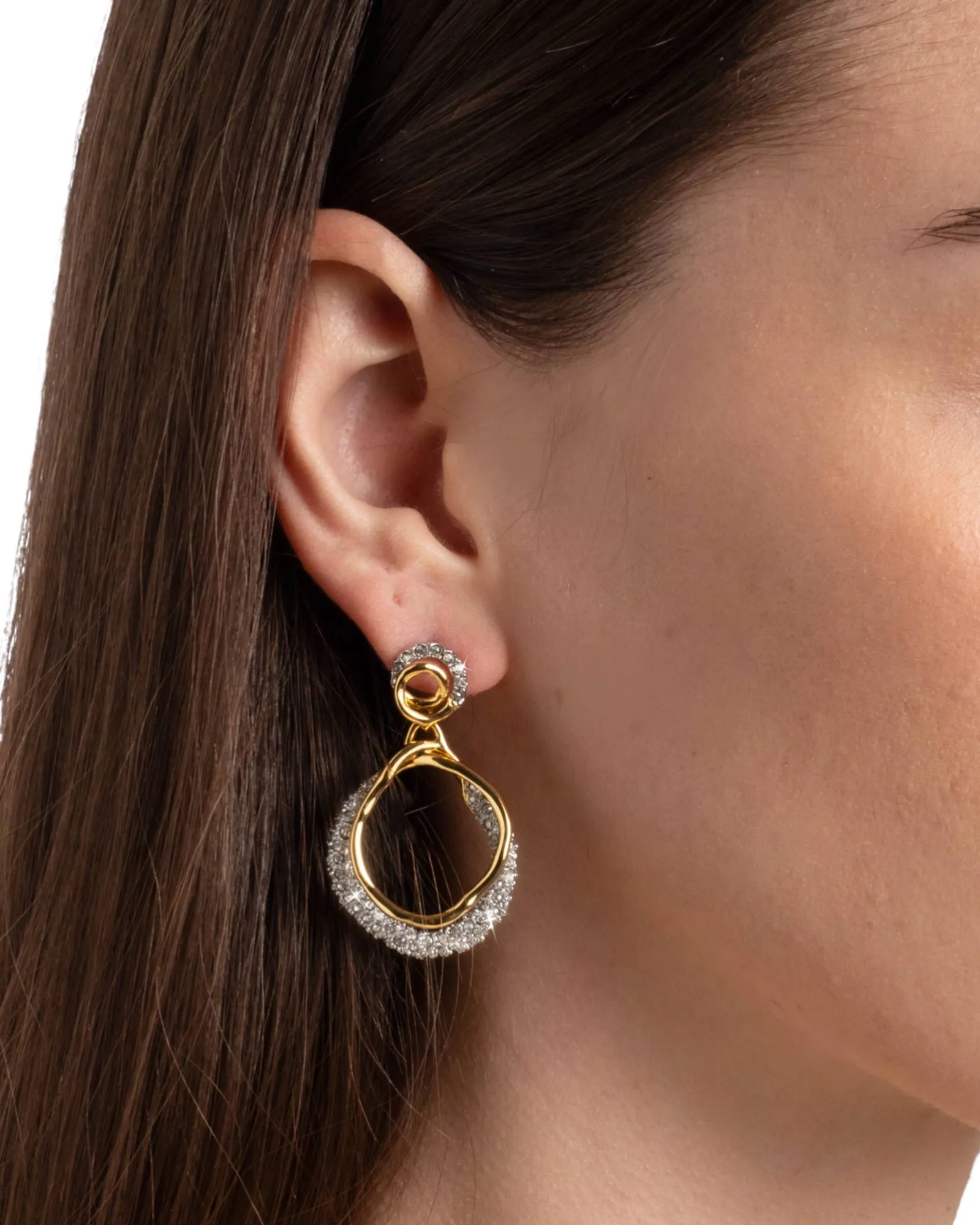 Solanales Gold Crystal Orbit Drop Post Earrings sold by Blue Ruby product image thumbnail 2